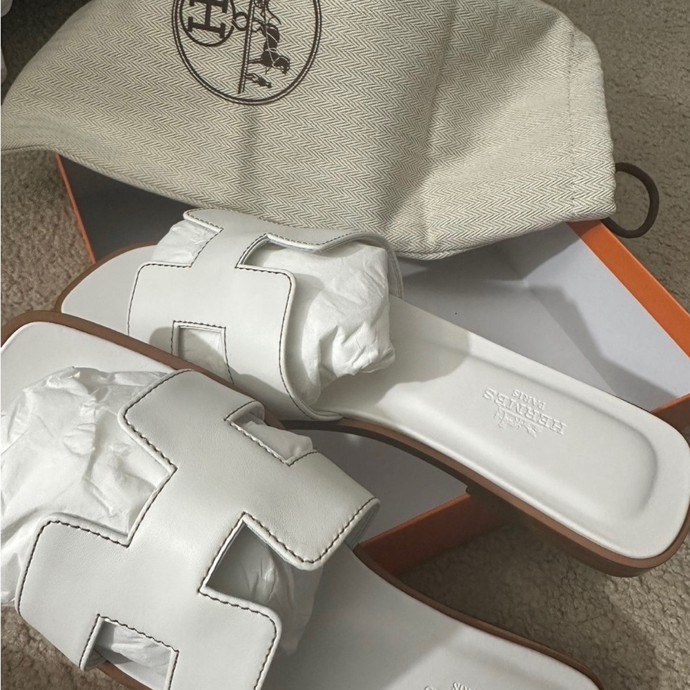 Hermes White Women's Sandals